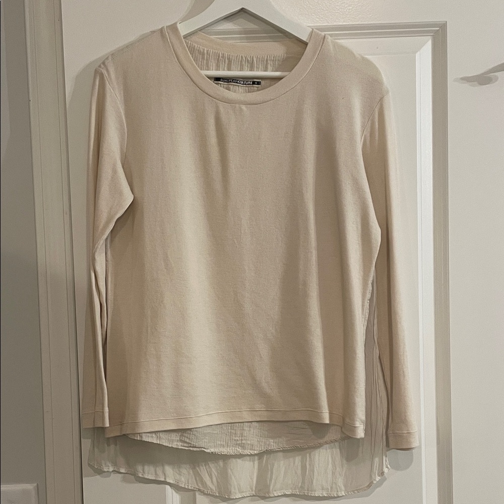 European Culture Ivory long sleeve top